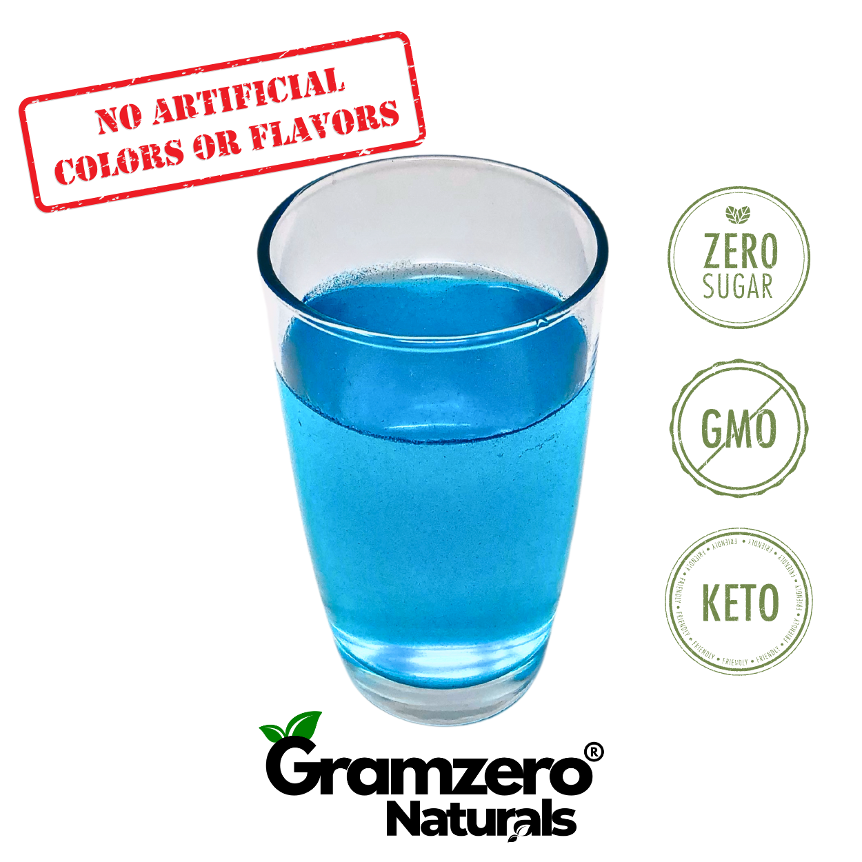 BLUE RASPBERRY ALL NATURAL Sugar Free Drink Mix Stevia Sweetened 4.5oz