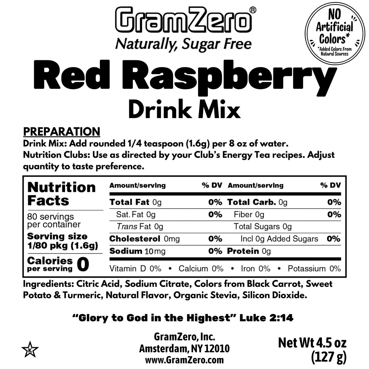 RED RASPBERRY 2GO Sticks - Sugar Free Drink Mix with Natural Colors and Flavors: 10 Pack - Great for Loaded Tea Kits