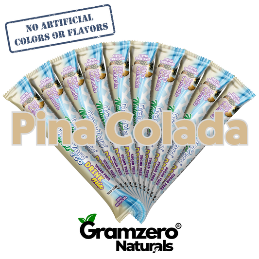 PINA COLADA ALL NATURAL 2GO Sugar Free Drink Mix Sticks: 10 Pack - Great for Loaded Tea Kits